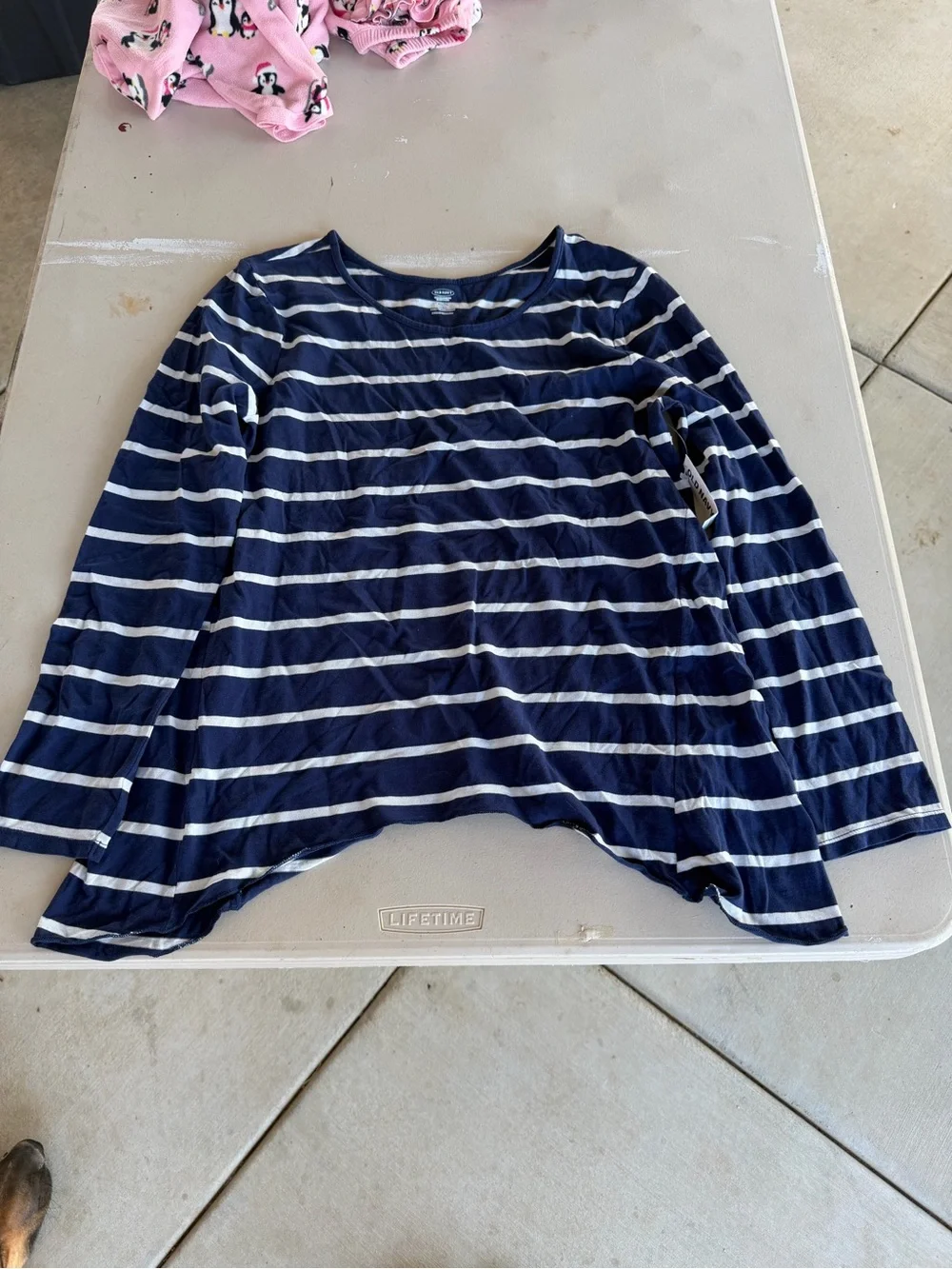 NWT Old Navy Navy and White Striped Cotton Top